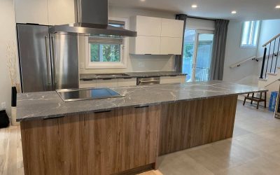 How to design a modern kitchen with a custom counter?